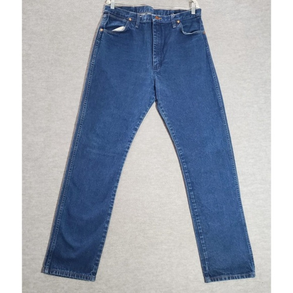 VINTAGE Wrangler Men Jeans 38x36 Blue Denim Straight Pockets High Rise 13MWZ Y2K